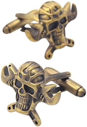 SAVOYSHI One Pairs Men Ghost Skeleton Skull Head Cufflinks Stainless Steel With Gift Box