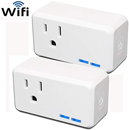 Wireless WiFi Smart Plug Outlet With Built In USB Port Compact, Lightweight & Easy To Use Fits 2 Mini Plugs Control Your Home, Lights & Appliances, Works With Alexa and Google Home 2Pk