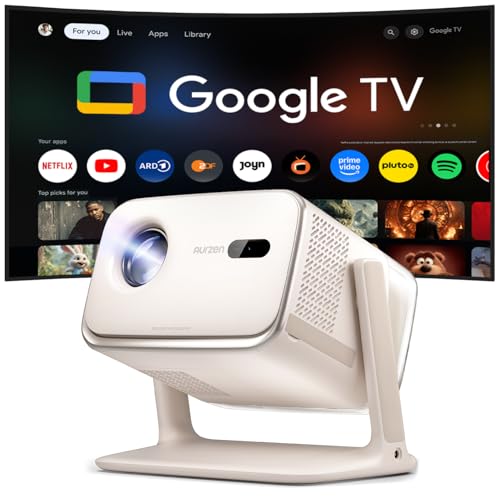 Aurzen Boom mini Smart Beamer Outdoor mit Google TV, 20W Dolby Audio