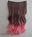 X&Y ANGEL- New Two Tone One Piece Long Curl/curly/wavy Synthetic Thick Hair Extensions Clip-on Hairpieces 26 Colors (Light Pink to Hot Pink)