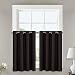 NICETOWN Kitchen Curtains Window Treatments - Eyelet Top Home Fashion Blackout Curtains Tailored Drapes (Toffee Brown, Double Piece, W52 x L24 + 1.2 inches Header)