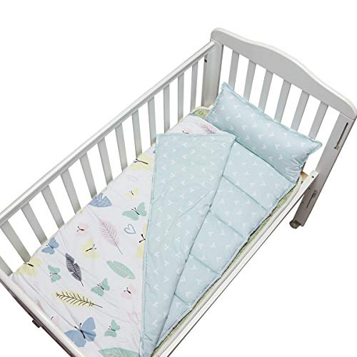 NEDVI Toddler Nap All-in-One Modern Kids Nap Mat with Removable Pillow for Toddler Boys and Girls - Soft,Easy Clean Toddler Nap Pad for Preschool, Daycare, Kindergarten (Butterfly)