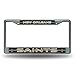 Rico Industries New Orleans Saints Bling Chrome License Plate Frame with Glitter Accent