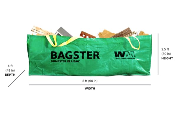BAGSTER 3CUYD DUMPSTER IN A BAG HOLDS UP TO 3,300 LB, GREEN