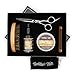 Beard Grooming and Trimming Kit for Men Care, Unscented Beard Oil, Mustache and Beard Balm Butter Wax, Beard Brush, Beard Comb, Barber Scissors for Styling, Shaping and Growth Set Box
