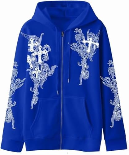 Amazon.com: Obenie Women Men Y2K Zip Up Oversized Hoodie Gothic