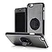 Gwee Button Phone Case with Built-in Kickstand and Integrated Antimicrobial Screen Cleaner for iPhone 6, Silver
