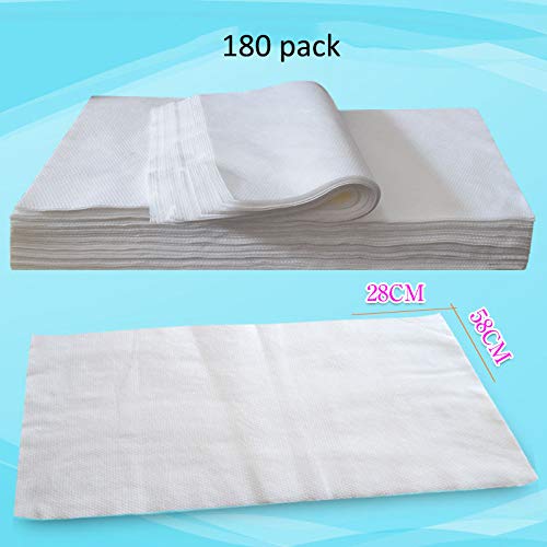 Ivank Disposable Hair Towels, 180 Pack Salon Large Absorbent, 23 X11 Inch (58X 28 cm), Throw Away, Hair Drying, One Time Use, Tough and Soft