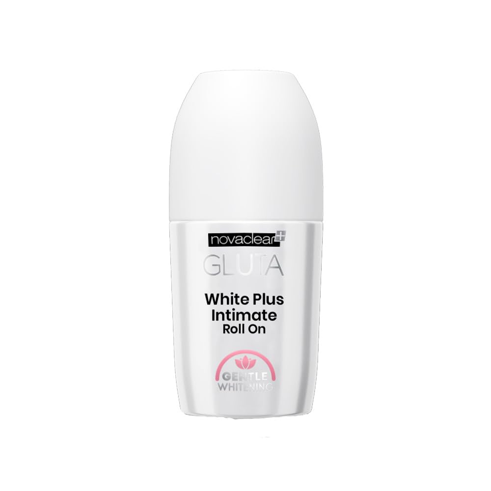 Novaclear Gluta White Plus Intimate Roll-On – Brightening Deodorant for Sensitive Areas with Glutathione, Alpha Arbutin & Aloe Vera – Gently Evens Skin Tone & Reduces Dark Spots – 50 ML