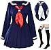 Classic Japanese School Girls Sailor Dress Shirts Uniform Anime Cosplay Costumes with Socks Set