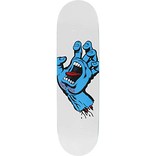 Screaming Hand Taper Tip White/blue Skateboard Deck - 8.5" X