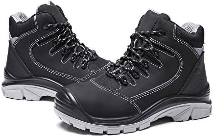 DRKA Men's Steel Toe Work Boots Water Resistant Safety Shoes