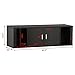 Topeakmart Wall Mounted Floating Media Storage Cabinet Hanging Desk Hutch 2 Door & Compartment Home Office Furniture (Black)