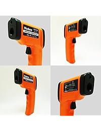 Pistola para medir la temperatura Nubee, termómetro infrarrojo sin contacto MAX Display y EMS (emisividad) ajustable