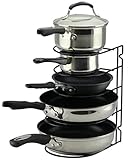 Pan Rack Organizer Holder for Kitchen, Countertop, Cabinet, and Pantry (BlackII) ()