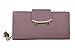 HeySun Adorable Cat Ears Coin Purse for Ladies Long Wallet Money Clip Designer Card Case (Lavender)