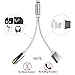 2 in 1 iPhone 7 Adapter(Compatible with iOS 10.3) TOPGO Lightning to Charger and Lightning to 3.5mm Aux Earphones Jack Cable for iPhone 7 / 7 Plus [No Calling Function & Music Control] - Silver