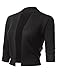 ARC Studio Women's Classic 3/4 Sleeve Open Front Cropped Cardigans (S-XL) M Black