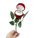 Valentine Day Gifts Red Rose Jewelry Ring Gift Box Case for Ring Earring Romantic Engagement Wedding Ring Earrings 1pc (Design1)
