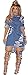 Qicool Womens Short Sleeve BF Style Ripped Distressed Hole Clubwear Party Denim Dress