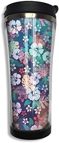 Tumbler Travel Mug Charming Hawaii Flower Gift Food Grade ABS Mug Insulated Both Cold & Hot Beverage Cup for Home Outdoor with Lid 14 Oz (420 Ml)