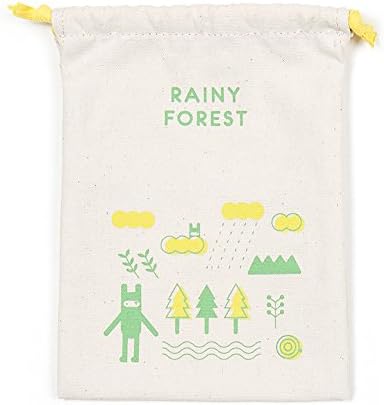 Jstory Cute Printed String Cotton Fabric Pouch 5.1 X 7 inches Forest