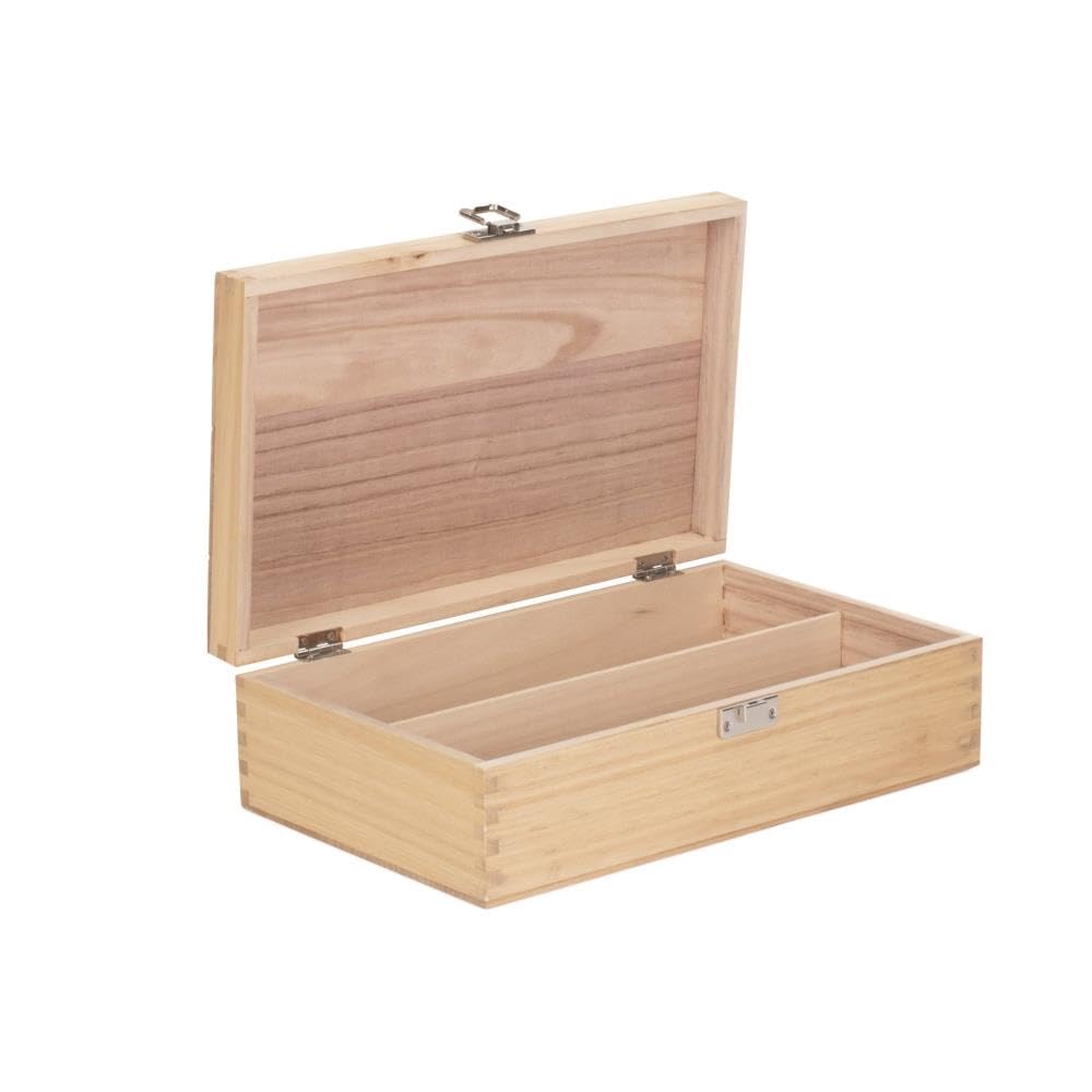 Red Hamper Two Bottle Clear Varnish Wooden Box, Wood, Brown, 10.5 x 21 x 35 cm