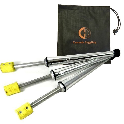 3 x Pulsar Fire Juggling Torches - Cheap Set of Fire Juggling Clubs with Cascade Juggling Bag