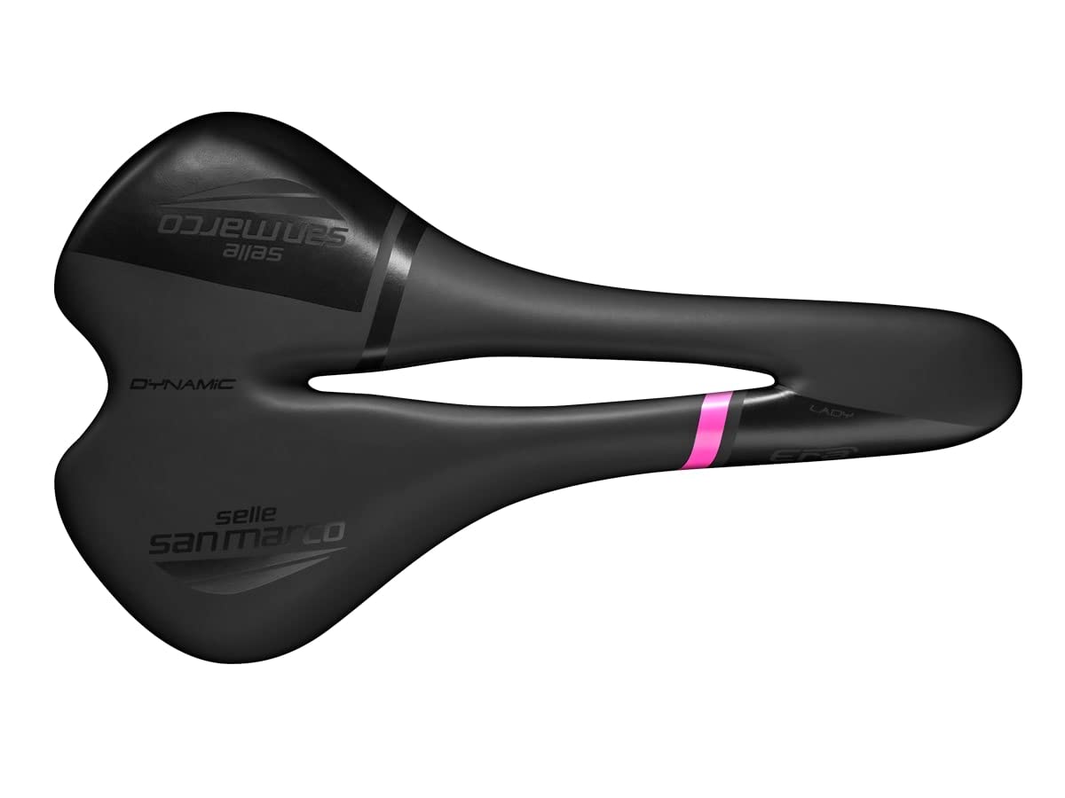 Selle San Marco Manganese Saddle for Women, Black/Pink, One Size