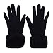 YAOSEN Women Winter Warm Knitted Gloves Imitation Cashmere Gloves with Fur Cuff (Black)