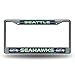 Rico Industries Seattle Seahawks Bling Chrome License Plate Frame with Glitter Accent 6 x 12.25-inches