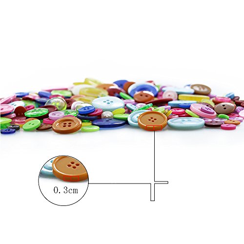 Amersumer 600 Pcs Assorted Sizes Resin Buttons ï¼ŒRound Craft Buttons for Sewing DIY Craftsï¼ŒChildren's Manual Button Painting