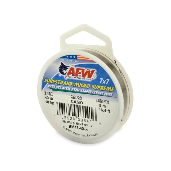 American-Fishing-Wire-Surfstrand-Micro-Supreme-Bare-7×7-Stainless-Steel-Leader-Wire