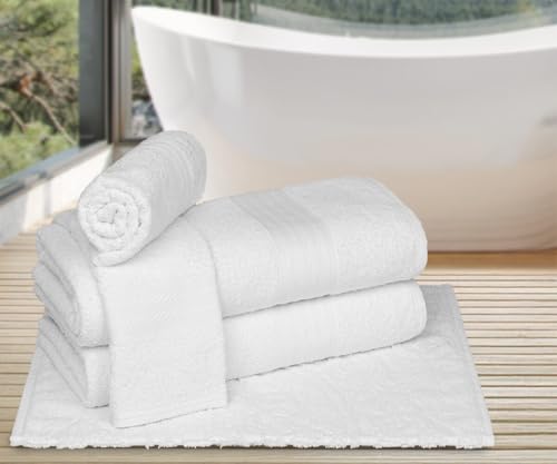 Kit 5 Toalhas Banhão Gigante para Hotel Grossa - Nobre (Branco)