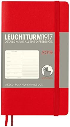 Leuchtturm1917 357832 Weekly Planner & Notebook 2019 Softcover, Pocket (A6), English, Red