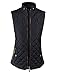makeitmint Women's Basic Solid Quilted Padding Jacket Vest w/Pockets Large YJV0002_Black