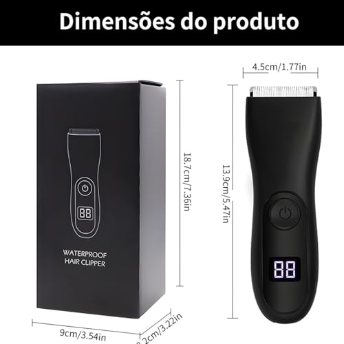 CAMAPE Maquina Maquininha de Raspar Barbear Pelos Íntimos Homem com lâmina cerâmica não belisca não machuca aparador virilha íntimo raspar cabelos barba corpo pezinho axila peito perna bivolt e a prova d'agua