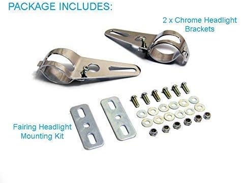 Alchemy Parts Motorcycle Headlight Fork Mount Brackets Chrome for 36mm to 49mm Diameter Forks Cafe Racer Street Fighter - Image 3