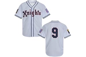 RAINBOW HAWK Men's Roy Hobbs New York Knights The Natural Movie Baseball Jerseys White
