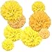 10pcs Yellow Tissue Hanging Paper Pom-poms, Hmxpls Flower Ball Wedding Party Outdoor Decoration Premium Tissue Paper Pom Pom Flowers Craft Kit