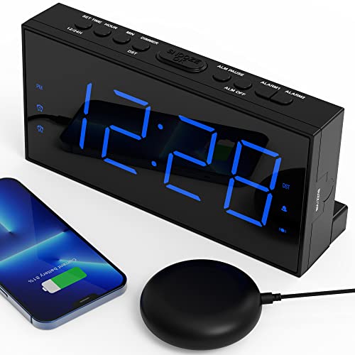 OnLyee Loud Alarm Clock for Heavy Sleepers, Vibrating Alarm Clock with
