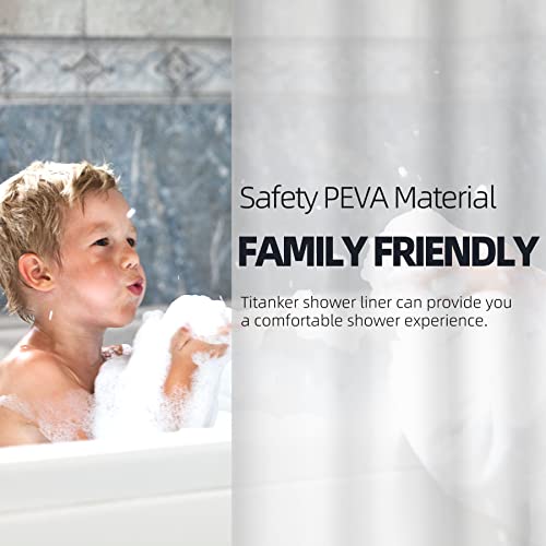 Titanker Extra Long Shower Curtain Liner 72 x 84 Plastic Frosted Shower