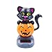Amosfun Halloween Solar Dancing Toys Pumpkin and Cat Solar Powered Car Ornament Halloween Party Decor