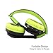 Alltrum Wireless On-Ear Headphone Wireless Headsets for Sports, LED Light, Lightweight Style,Built-in Microphone, SD Slot, FM, Wired Modes for Smartphones / PC / Tablets, Black and Greenthumb 3