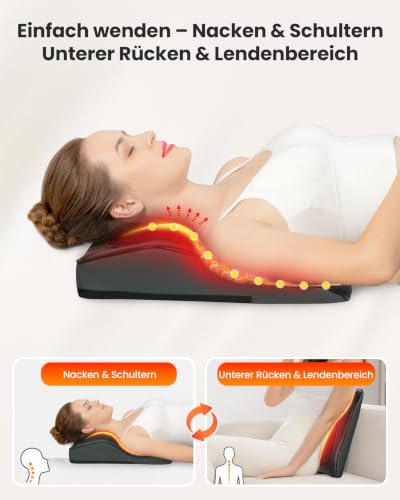 COMFIER Massager, Neck Massager with Heat | Shiatsu Back Massager with 4D Kneading Heads, Massage Cushion for Shoulder, Back, Legs, Gifts for Men Women