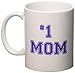 3dRose Number One Mom in Purple Text for Worlds Greatest and Best, Mothers Day, Ceramic Mug, 11-Oz