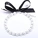 SKS PET Snow White Dog Cat Pearls Necklace Collar Bling Accessories Pet Puppy Jewelry for Girl Dogs Cats Chihuahua Yorkie (M)