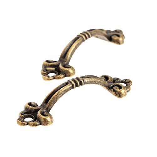 Dophee 12Pcs Pull Handle Cabinet Door Knobs Handle Bar Furniture Bow Handle Small Brass Decorative for Drawer Wardrobe Cupboard Drawer Closet Dresser Furniture Box Case Chest