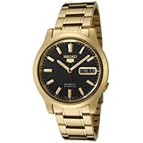 Seiko Men's SNK796 Seiko 5 Automatic Black Dial Gold-Tone Stainless Steel Watch