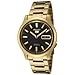 Seiko Men's SNK796 Seiko 5 Automatic Black Dial Gold-Tone Stainless Steel Watch
